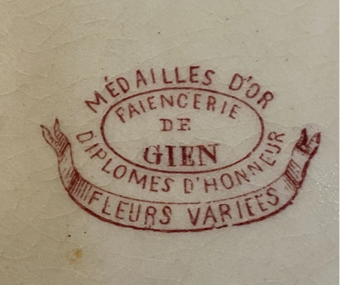 Gien electrified oil lamp, iron base, "varied flowers" model – photo 14
